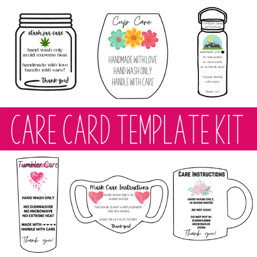 how to make care instruction cards for tumblers