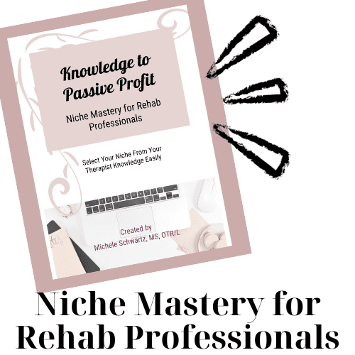 text reads: knowledge to passive profit, niche mastery for rehab professionals